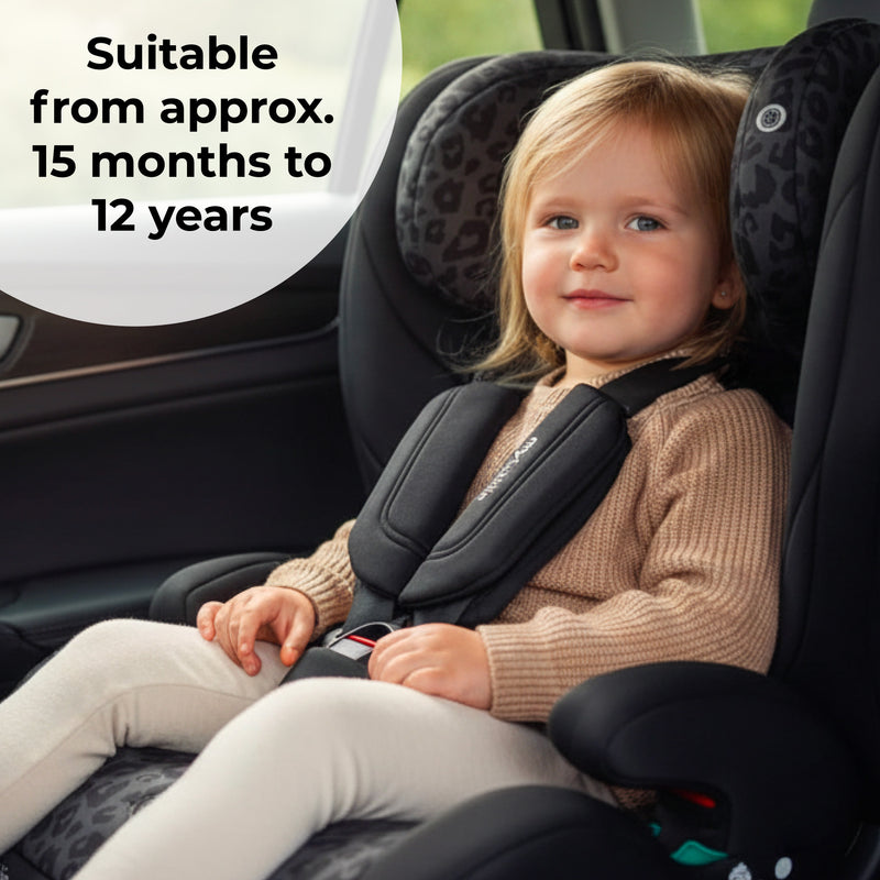 My Babiie MBCS75 Toddler to Booster R129 Car Seat with ISOFIX - Black Leopard