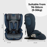 MBCS75 Toddler to Booster R129 Car Seat with ISOFIX - Blue Leopard - GRADE A