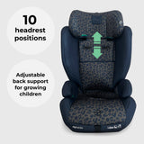 MBCS75 Toddler to Booster R129 Car Seat with ISOFIX - Blue Leopard - GRADE A