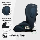 MBCS75 Toddler to Booster R129 Car Seat with ISOFIX - Blue Leopard - GRADE A