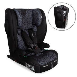 MBCS80 Foldable Toddler to Booster R129 Car Seat with ISOFIX - Black Leopard