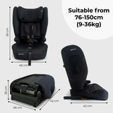 My Babiie MBCS80 Foldable Toddler to Booster R129 Car Seat with ISOFIX - Black