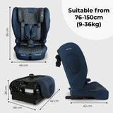 My Babiie MBCS80 Foldable Toddler to Booster R129 Car Seat with ISOFIX - Navy Leopard