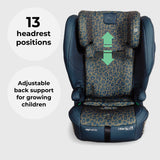MBCS80 Foldable Toddler to Booster R129 Car Seat with ISOFIX - Navy Leopard