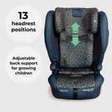 Compact Fold Toddler to Booster Car Seat + ISOFIX - Navy Blue Leopard - GRADE A