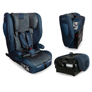 My Babiie MBCS80 Foldable Toddler to Booster R129 Car Seat with ISOFIX - Navy Leopard
