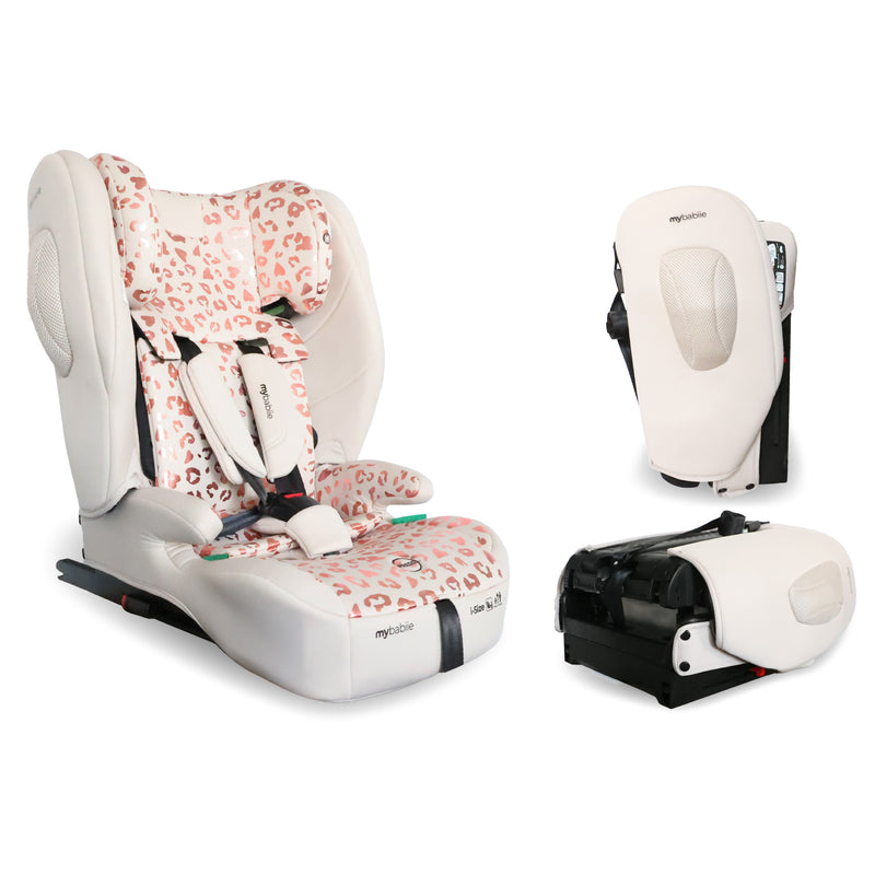 My Babiie MBCS80 Foldable Toddler to Booster R129 Car Seat with ISOFIX - Pink Leopard