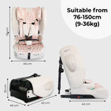 My Babiie MBCS80 Foldable Toddler to Booster R129 Car Seat with ISOFIX - Pink Leopard