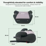 My Babiie MBCSB20 Booster R129 Car Seat with ISOFIX - Pink & Grey