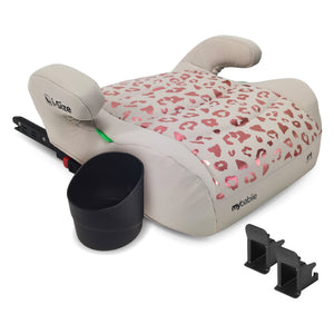 My Babiie MBCSB20 Booster R129 Car Seat with ISOFIX and Cup Holder - Pink Leopard