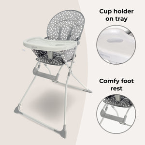 MBHC1 Compact Highchair - Grey Dalmatian - Grade A