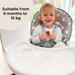 MBHC1 Compact Highchair - Grey Stars - Grade B