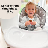 MBHC1 Compact Highchair - Grey Stars - Grade B