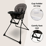 MBHC1 Compact Highchair - Black Leopard - Grade C