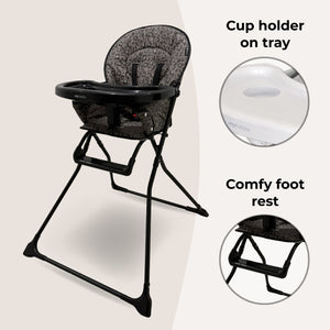 MBHC1 Compact Highchair - Black Leopard - Grade A