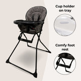 MBHC1 Compact Highchair - Black Leopard - Grade A