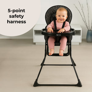 MBHC1 Compact Highchair - Black Leopard - Grade C