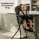MBHC1 Compact Highchair - Black Leopard - Grade C