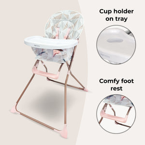 MBHC1 Compact Highchair - Rose Geo - Grade A