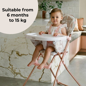 My Babiie MBHC1 Compact Highchair - Rose Geo