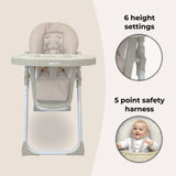 Premium Highchair - Herringbone Oatmeal - Grade A