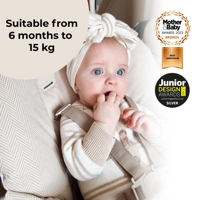 My Babiie MBHC8 Premium Highchair - Billie Faiers Oatmeal Herringbone