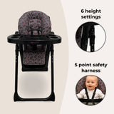 MBHC8 Highchair - Black Pink Leopard - Grade A
