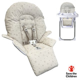 MBHC8 Premium Highchair Seat Cover - Save the Children Oatmeal Festive - Grade A