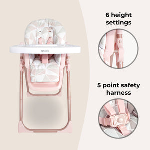 My Babiie MBHC8 Premium Highchair - Billie Faiers Rose Gold
