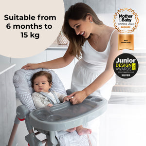 MBHC8 Premium Highchair - Rose Gold Grey Tropical - Grade B