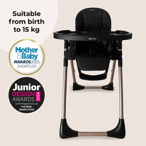 My Babiie MBHC9 Luxe Highchair from Birth - Rose Gold Black
