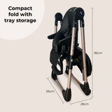 My Babiie MBHC9 Luxe Highchair from Birth - Rose Gold Black