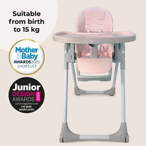 MBHC9 Luxe Highchair from Birth - Pink & Grey