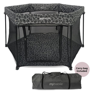 My Babiie Baby Playpen - Grey Leopard