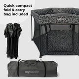 My Babiie Baby Playpen - Grey Leopard