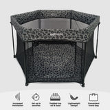 My Babiie Baby Playpen - Grey Leopard