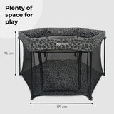 Baby Playpen - Grey Leopard - Grade C