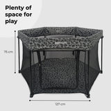 My Babiie Baby Playpen - Grey Leopard