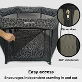 My Babiie Baby Playpen - Grey Leopard