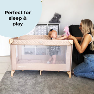 My Babiie Blush Quilted Travel Cot