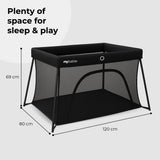 My Babiie Air-Light Luxe Travel Cot - Black - Grade C