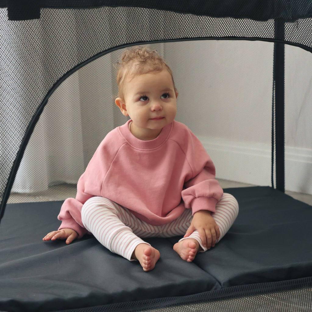 MBTC3 Air-Light 3-in-1 Travel Cot with Bassinet Black – My Babiie