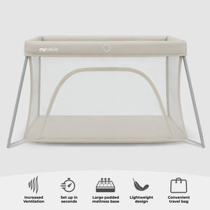 My Babiie MBTC2 Air-Light 2-in-1 Travel Cot - Ivory