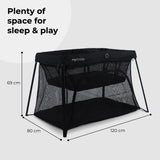 My Babiie MBTC3 Air-Light 3-in-1 Travel Cot with Bassinet - Black