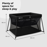 My Babiie MBTC3 Air-Light 3-in-1 Travel Cot with Bassinet - Black