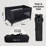 My Babiie MBTC4 LUXE 4-in-1 Travel Cot - Black - Grade A