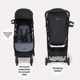 My Babiie MBX6 Compact Stroller - Black / Grey