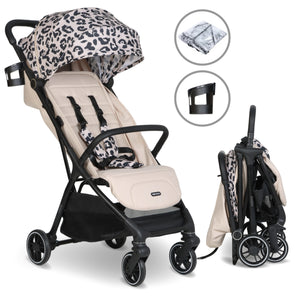 My Babiie MBX6 Compact Stroller - Beige Leopard - Grade B