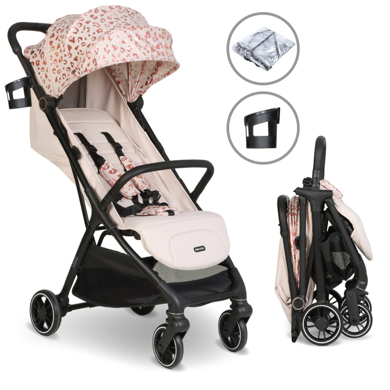My Babiie MBX6 Compact Stroller - Pink Leopard - Grade A
