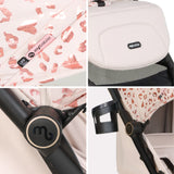 MBX6 Auto-Fold Compact Stroller - Pink Leopard